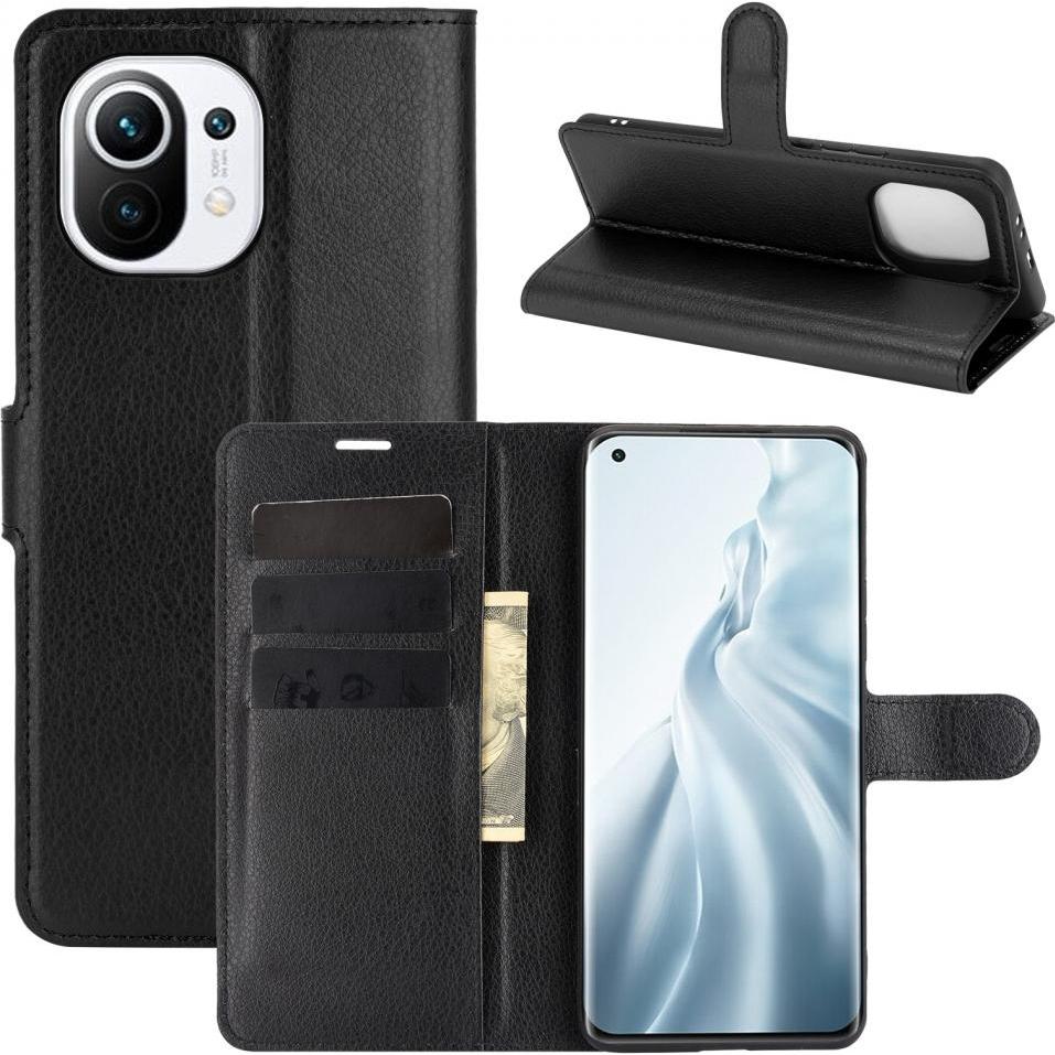 Screenguard Xiaomi Mi 11 Leather Guard Lederhülle (Xiaomi Mi 11), Smartphone Hülle, Schwarz