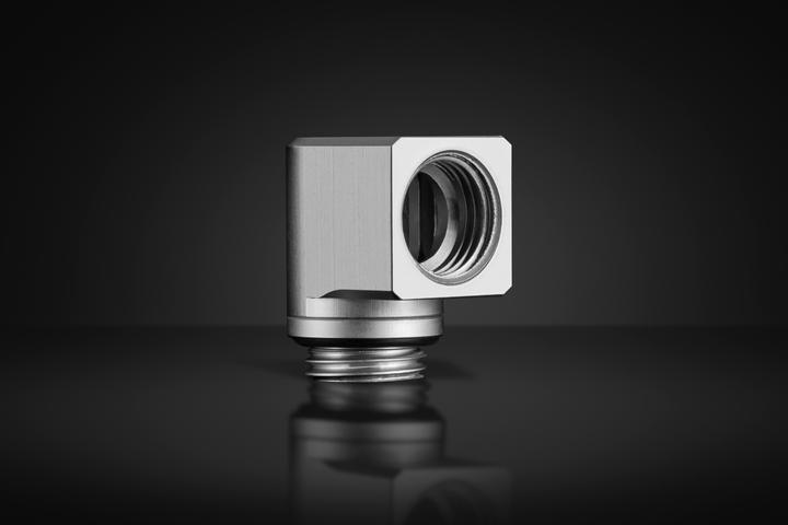 Produktbild EKWB EK-Torque Micro Adapter 90 Grad G1/4 Zoll AG auf G1/4 Zoll IG - drehbar, Satin Titan