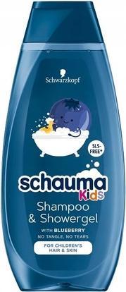 Produktbild Schwarzkopf Schauma - Kids Shampoo and Showergel shampoo for all hair types and baby ueberry 400ml (400 ml, Flüssiges Shampoo)