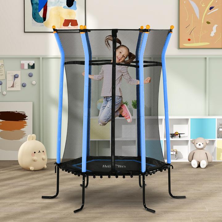 Produktbild Homcom Kindertrampolin Stahl, Kunststoff Blau (163.50 cm)