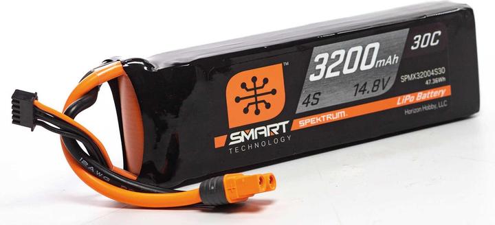 Produktbild Spektrum LiPo Pack 3200mAh 4S 14.8V Smart LiPo Battery 30C IC3 (14.80 V, 3200 mAh)