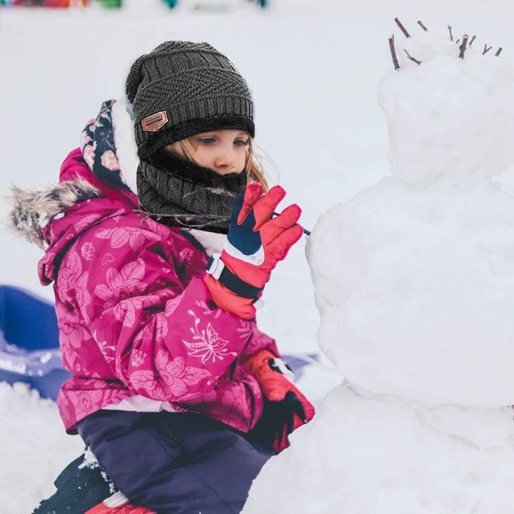 Actual product image Out of the blue Warm children's beanie hat with scarf