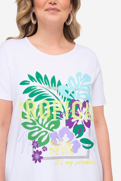 Immagine prodotto Miamoda T-Shirt, lang, TROPICAL Motiv, Rundhals, Halbarm (48)