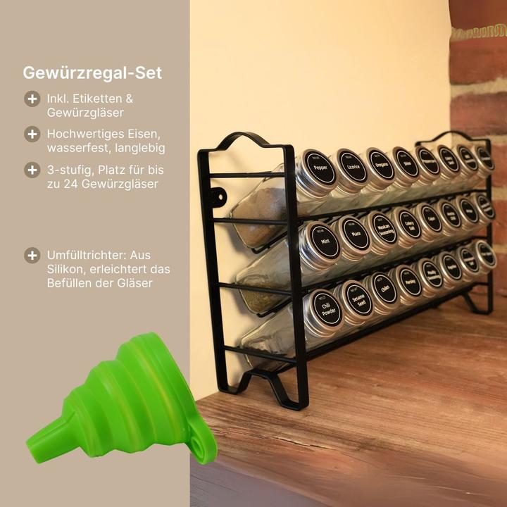 Produktbild Hermex Gewürzregal-Set Gewürzständer Gewürzhalter Gewürzaufbewahrung Gewürz-Organizer