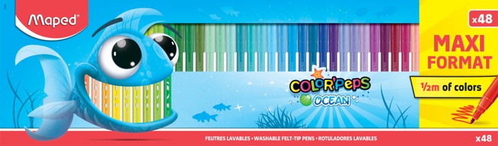 Actual product image Maped Felt tip pens OCEAN, medium, assorted colours, box of 48 pieces (Multicoloured, 48 x)
