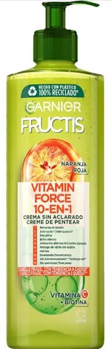 Immagine prodotto Garnier Fructis Crema Leave-In Anti-Perdita di Capelli con Arancia Rossa (400 ml, Shampoo liquido)