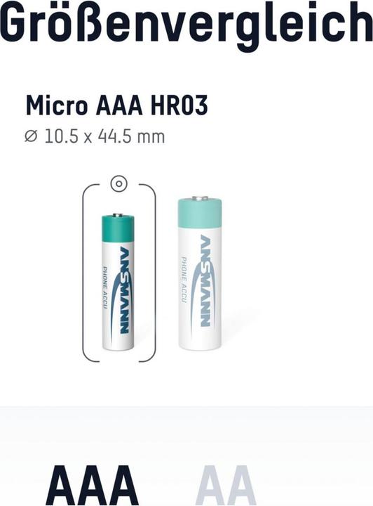 Produktbild Ansmann AAA (2 Stk., AAA, 800 mAh)