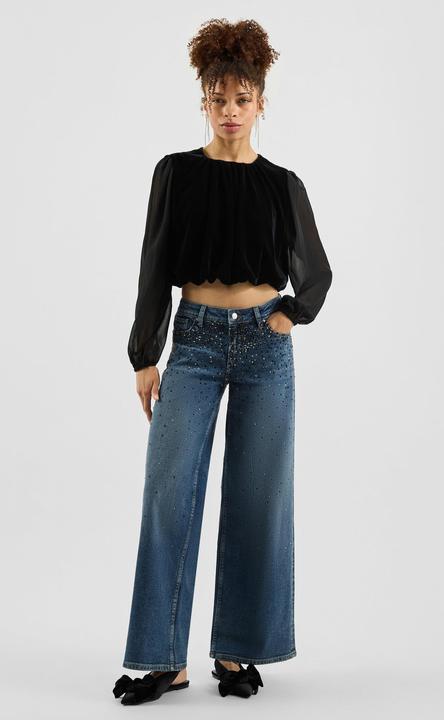 Produktbild s.Oliver Jeans Catie/Mid Rise/Wide Leg/mit Schmucksteinen (30, 34)