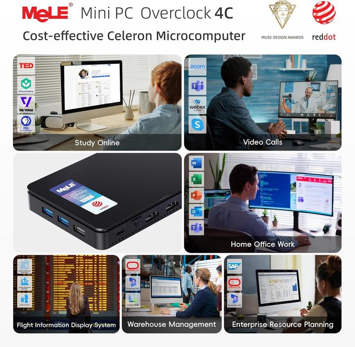 Image du produit Mele Overclock4C Mini-PC N300 (512 Go, 32 Go)