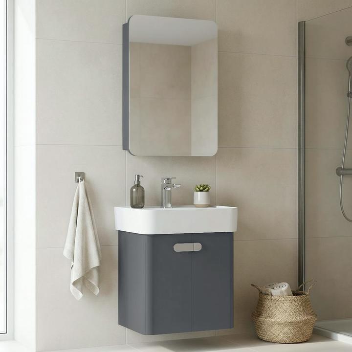 Produktbild Homitis Orbit 55 Bathroom Cabinet With Sink & Mirror Set (2 Pieces)