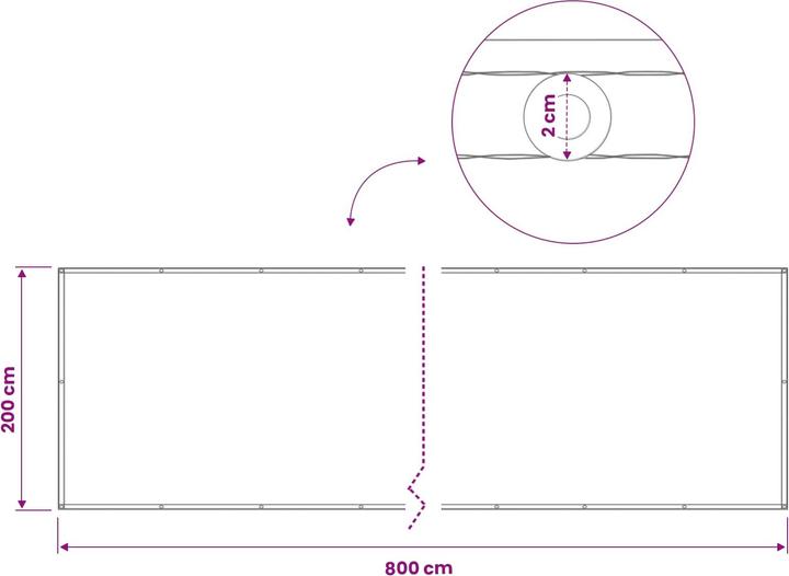 Actual product image vidaXL Balkonsichtschutz (200 cm)