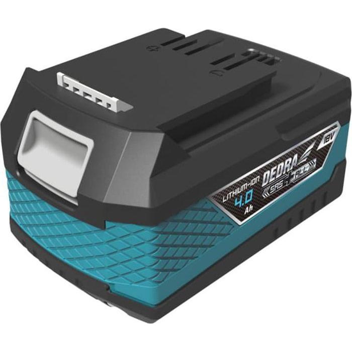 Dedra, Werkzeugakku + Ladegerät, Batterie DED7034 SAS+ALL Lithium-Ionen, 18 V, 4 Ah (18 V)