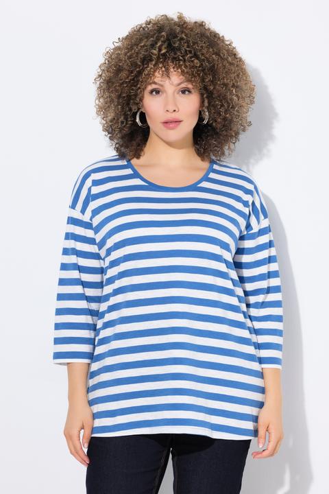 Immagine prodotto Ulla Popken Maglia dal taglio oversize con righe, scollo a girocollo e maniche lunghe (58)