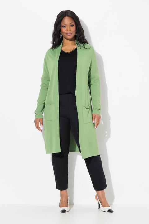 Produktbild Ulla Popken Long-Strickjacke, Stehkragen, offene Form (58, 60)