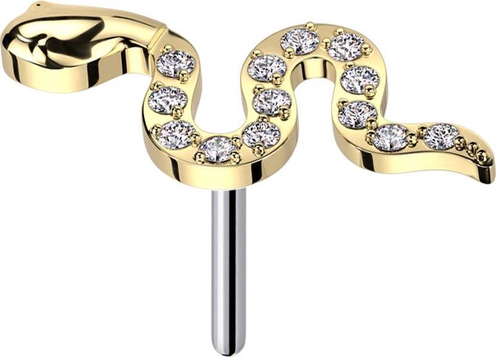 Immagine prodotto Star Piercing Serpente Threadless con cristalli placcati oro e argento (senza ottone, Titanio)