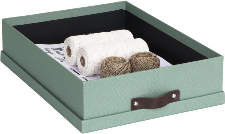 Produktbild Bigso Schachtel Leinenbezug Oskar Teal Soft (26 cm)