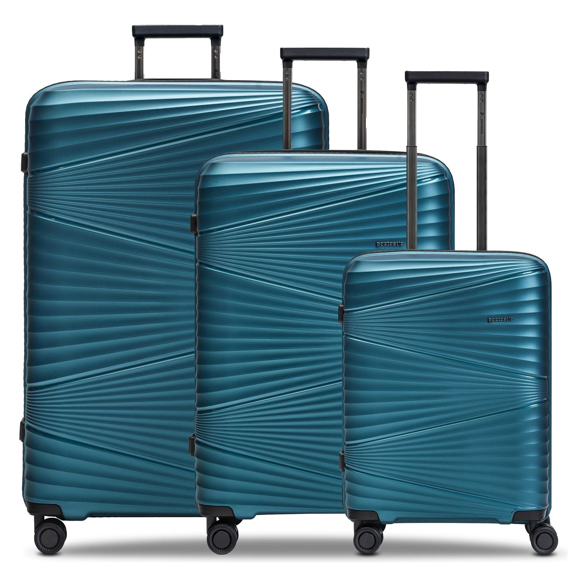 Pactastic, Koffer, Collection 02 The Three Set 4 Rollen Kofferset 3-teilig, Türkis, (204 l)