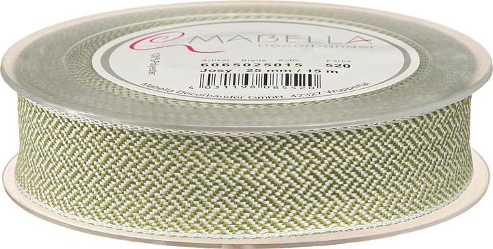 Immagine prodotto Mabella Dekoband mit Fischgrätmuster in Weiss-Grün (1x)