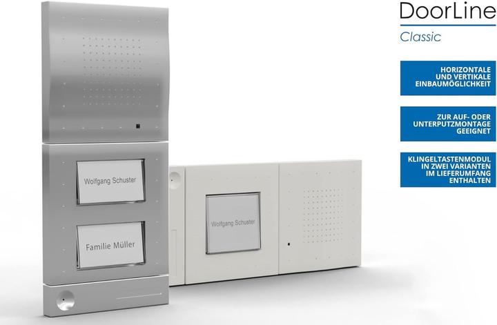 Actual product image Doorline Klassisches Zilveren Deurintercomsystem mit Türöffner, Anschluss für Haustelefon und Mobiltelefon