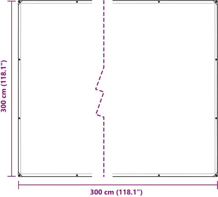 Immagine prodotto vidaXL Telone con occhielli (300 x 300 cm)