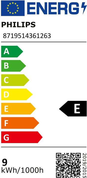 Energielabel Philips Professional Lamp CorePro LEDBulb ND 8,5-75W E27 A60 827FR G (E27, 1055 lm, 1 x)