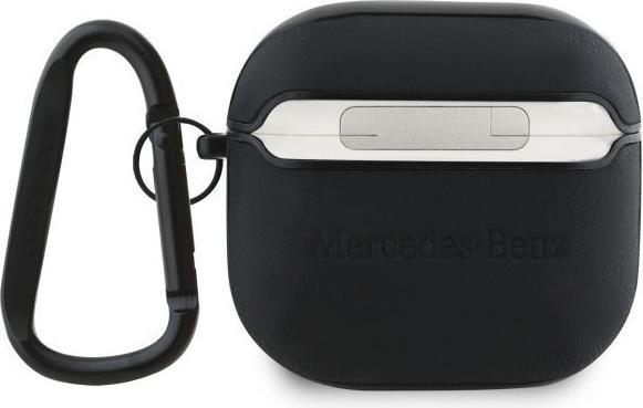 Actual product image Mercedes-Benz Mercedes MEA4CSLBK AirPods 4 cover black/black Leather Metal Logo (Headphone sleeve)