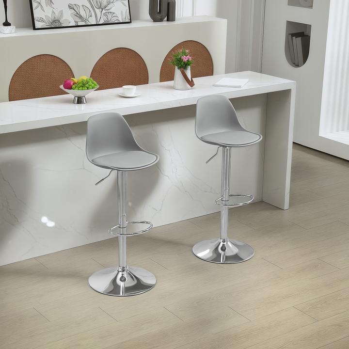 Produktbild Homcom Barhocker Kunstleder Grau