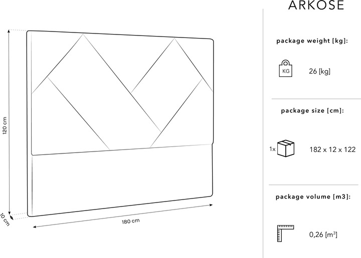 Actual product image Micadoni Arcose (180 x 10 x 120 cm)