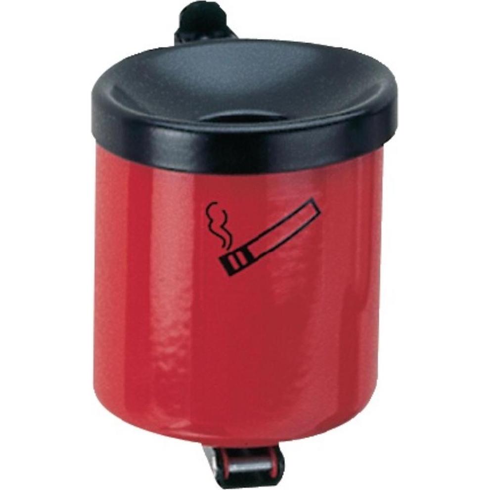 TKG, Aschenbecher, Wandascher Ø110xH120mm rot mit Kippvorrichtung