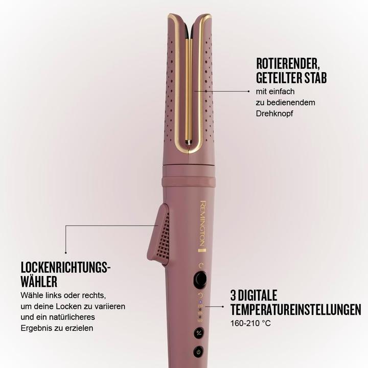 Actual product image Remington Ionic rotating curling iron with ceramic coating, digital temperature control, automatic shut-off