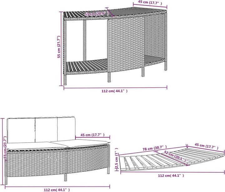 Produktbild vidaXL Whirlpool Umrandung