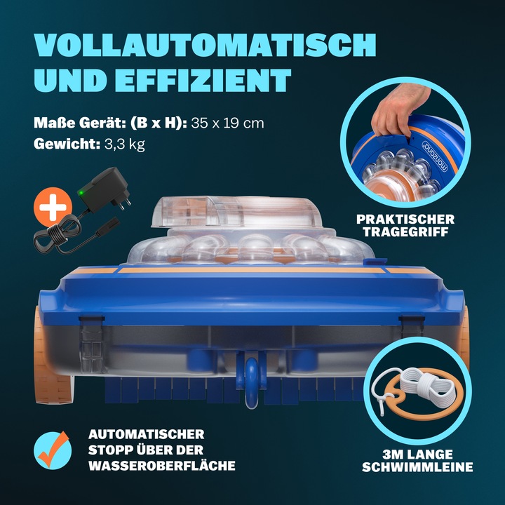 Produktbild Monzana Poolroboter Poolboy600 Kabellos vollautomatisch