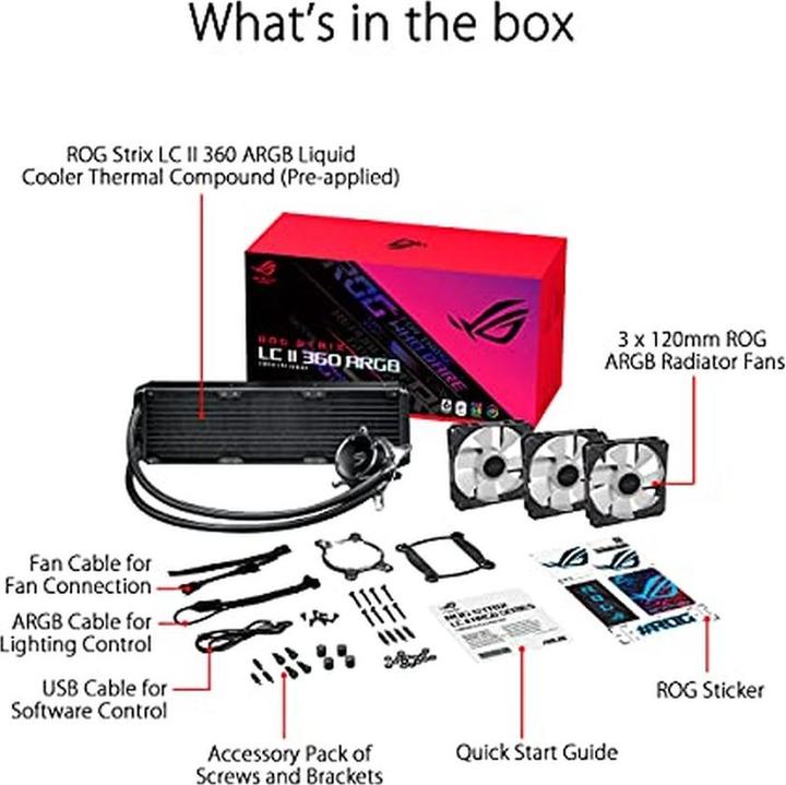 Actual product image ASUS CPC ACC ROG STRIX LC II 360 ARGB (AM5)