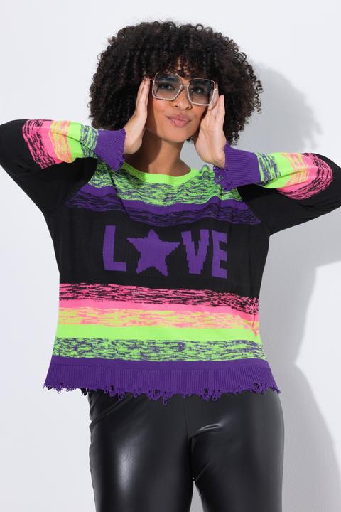 Image du produit Angel of Style Pull coupe Straight Fit, détails destroy à la base et dégradé de couleurs (46, 48)