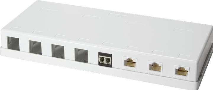 Produktbild LogiLink - Keystone Surface Mount Box 8 port UTP, white, blank (Keystone Modulhalter)