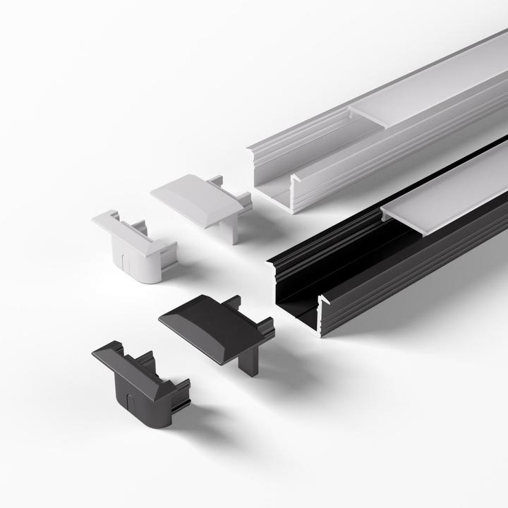 Halemeier ChannelLine C2 schwarz opal 10er Set L=2500 Alu- und Abdeckprofil