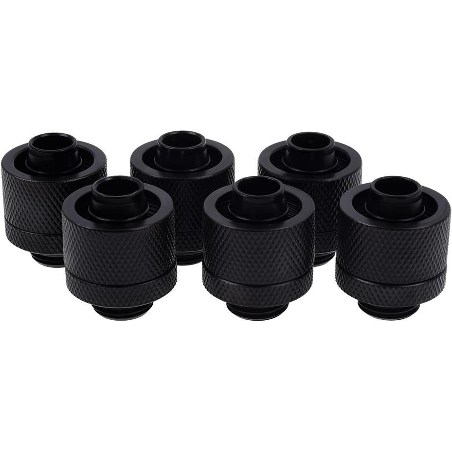 Alphacool 16/10mm Eiszapfen G1/4 - Sixpack, Wasserkühlung Anschluss, Schwarz