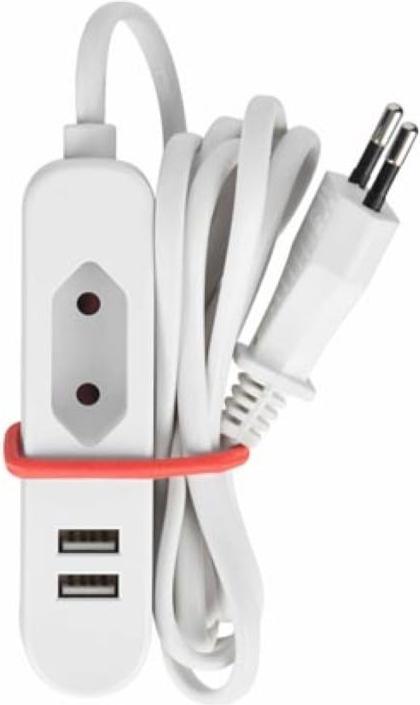Produktbild Velleman Steckdosenleiste Mit 1 Eurostecker Und 2 Usb-Ports - Ideal Für Unterwegs (1.50 m)