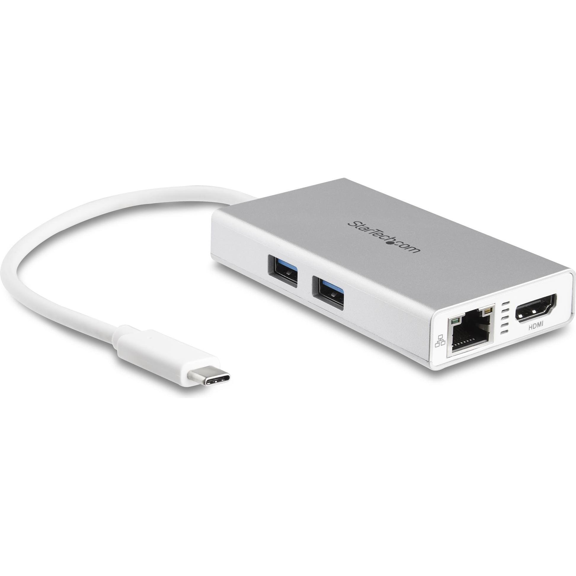 StarTech Multi-Port-Station (USB-C, 1 Ports), Dockingstation + USB Hub, Silber