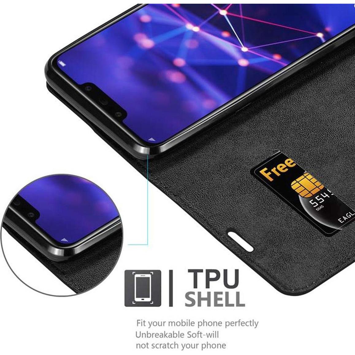 Thumbnail - Cadorabo Book Invisible Magnet Cover (Huawei Mate 20 Lite), Smartphone Hülle, Schwarz