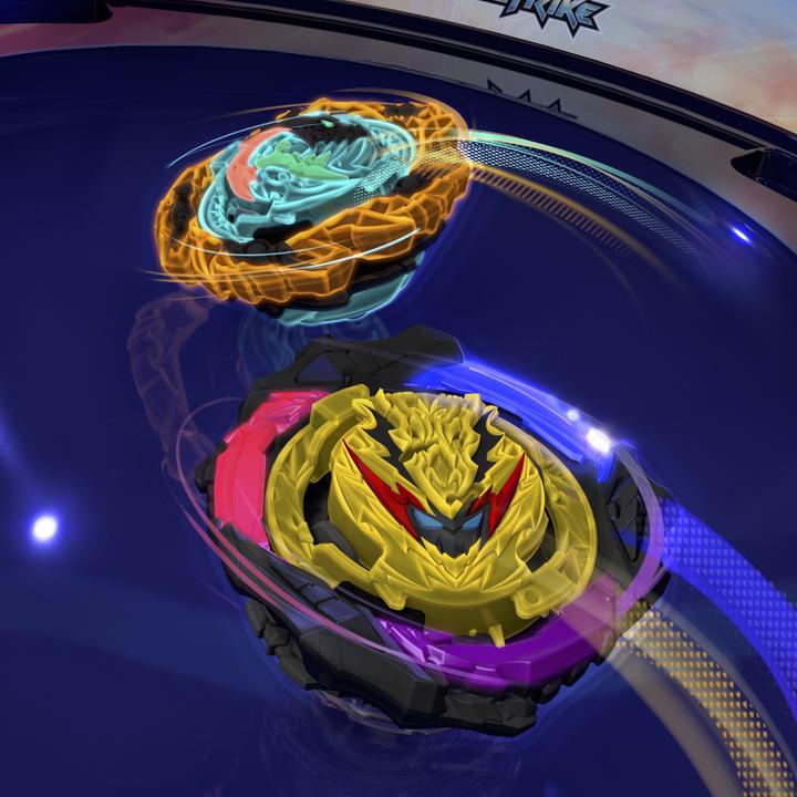 Actual product image Hasbro Beyblade Burst QuadStrike Light Ignite Beyblade Stadium Battle Set (German, French, Dutch, Swedish, Italian, Portuguese, English)
