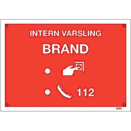 Thumbnail - Esmi, Gefahrenmelder, Skilt "INTERN VARSLING" 105x149