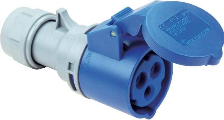 Actual product image PCE CEE Coupling socket Shark 230V 16A 3pole IP44 213-6 (CEE 32/3)