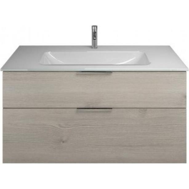 burgbad, Badmöbelset, Eqio Glas-Waschtisch inklusive Waschtischunterschrank, Breite 1220 mm