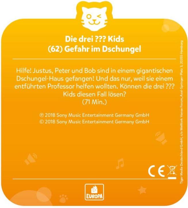 Actual product image Tigermedia The three??? kids: Danger in the jungle (German)