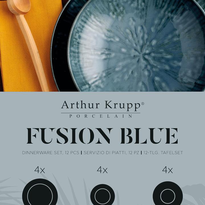 Productafbeelding Arthur Krupp Diner Service Fusion Blauw 12 stuks,Blauw (12 Pcs.)