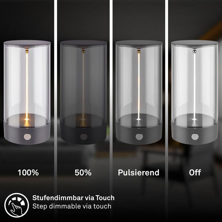 Produktbild Briloner WIGGLE Akku Tischleuchte mit Lichtfaden - Anthrazit