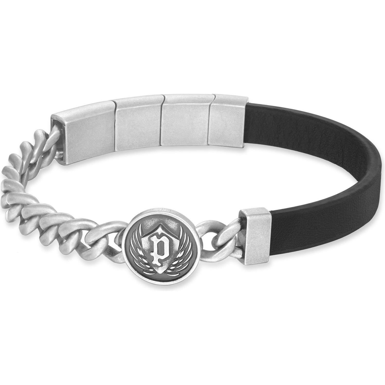 Police, Armschmuck, Crest, (19 cm, Leder, Edelstahl)