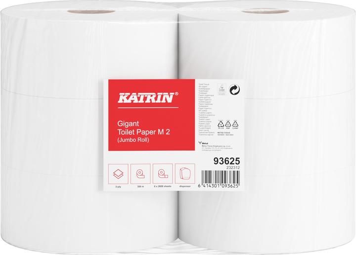 Produktbild Katrin Jumbo-Toilettenpapier Gigant M2 2-lagig, 6 Rollen (6 Stk.)