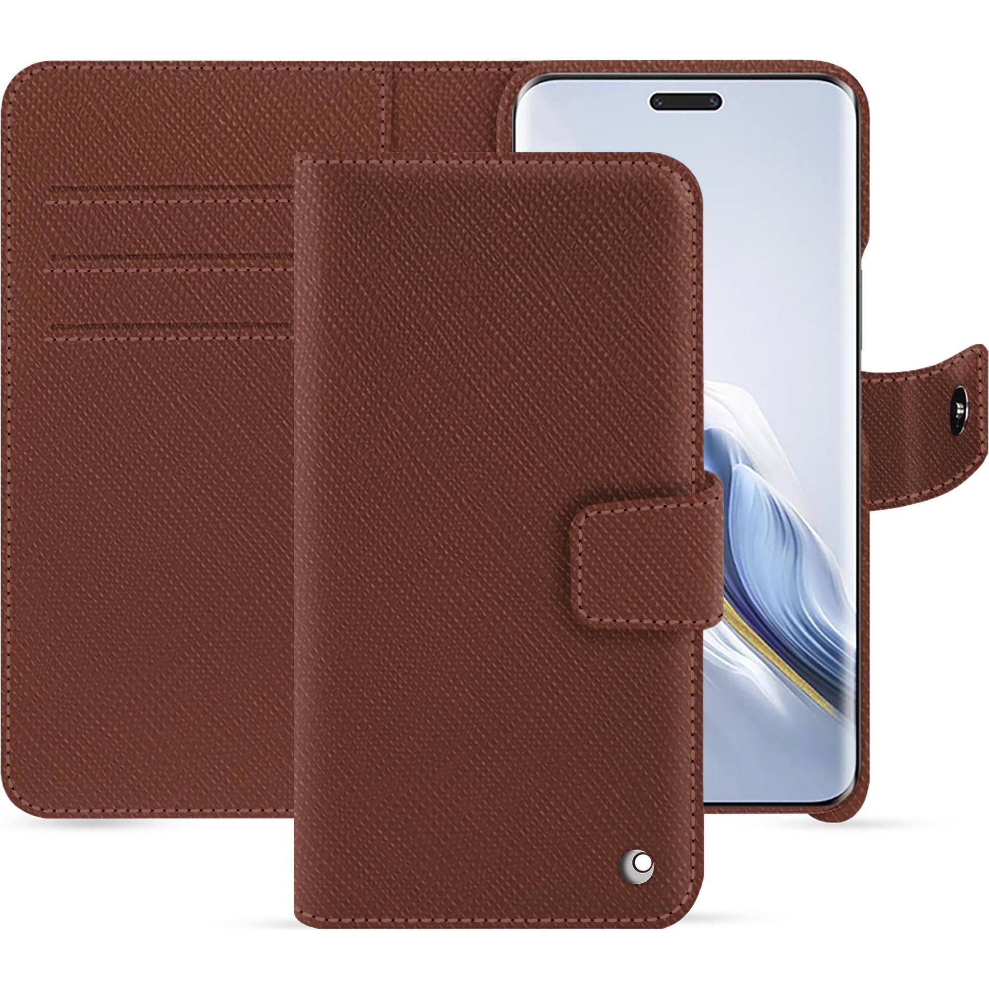 Noreve Lederschutzhülle Honor Magic6 Pro (Honor Magic6 Pro), Smartphone Hülle, Braun